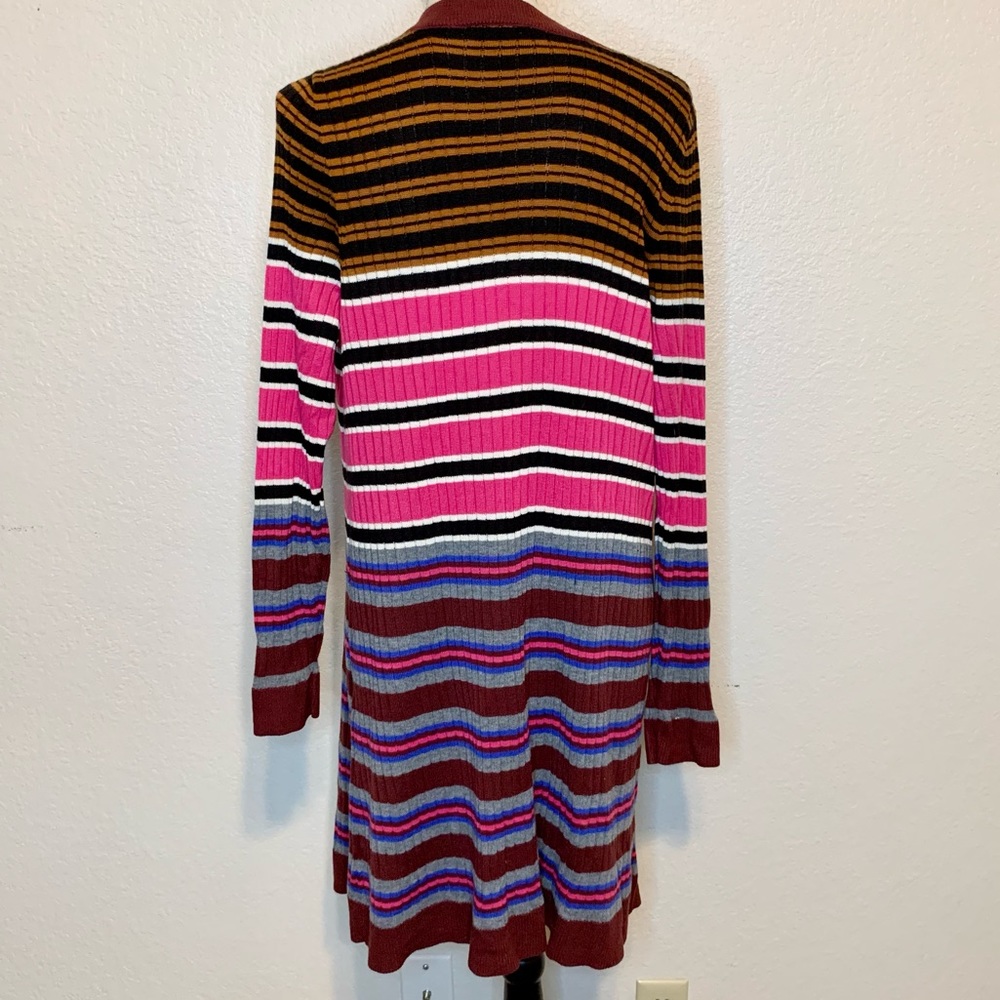 Lane Bryant Fitted Button Front Striped Duster Cardigan Multicolored Size 18/20 - Picture 9 of 15
